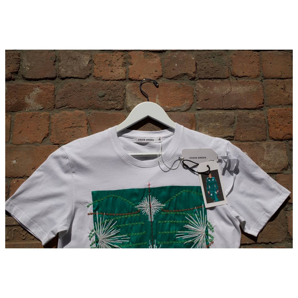 Craig Green Emerald Silk Embroidered T-Shirt [New] - Picture 2 of 6
